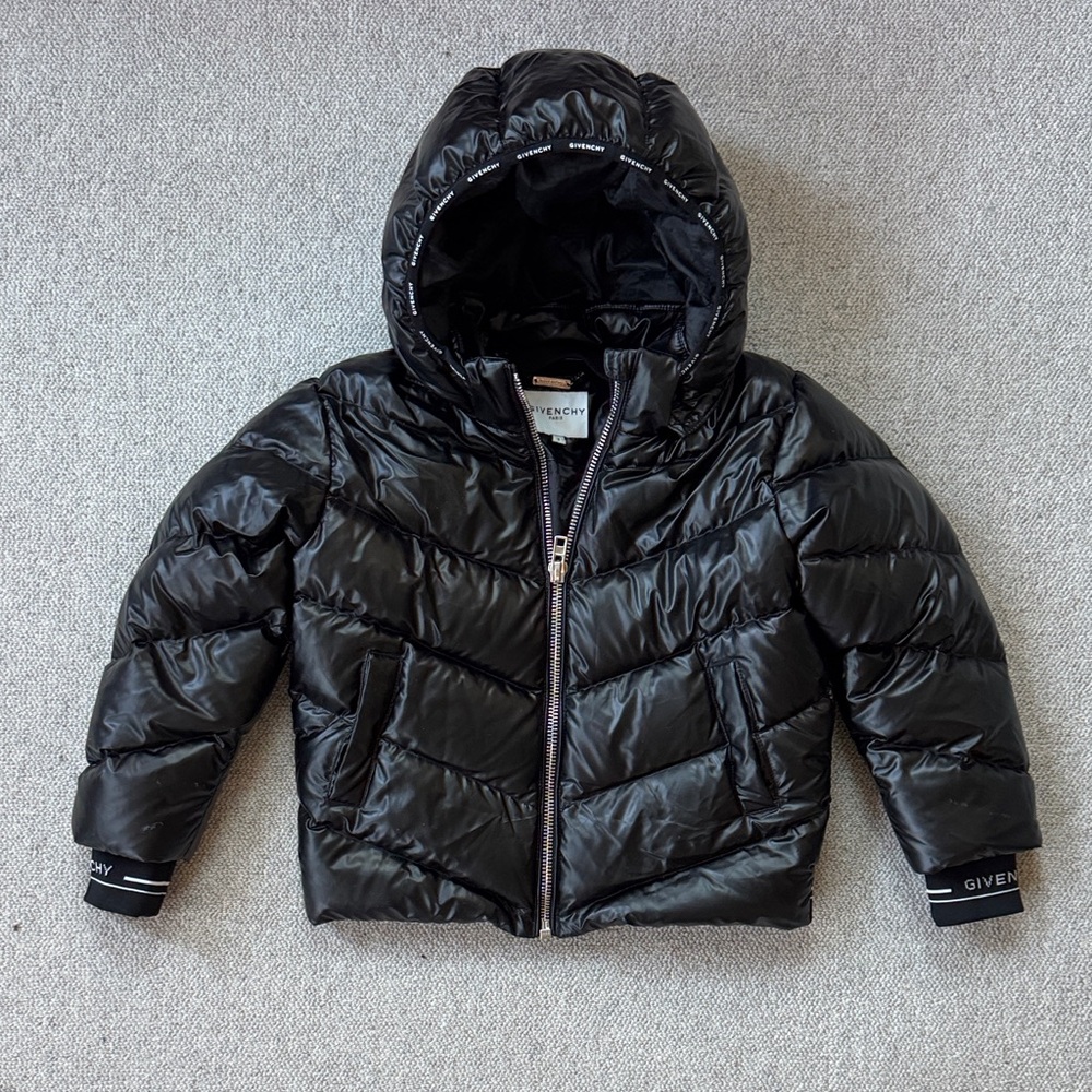 Givenchy Kids Shiny Black Puffer Jacket